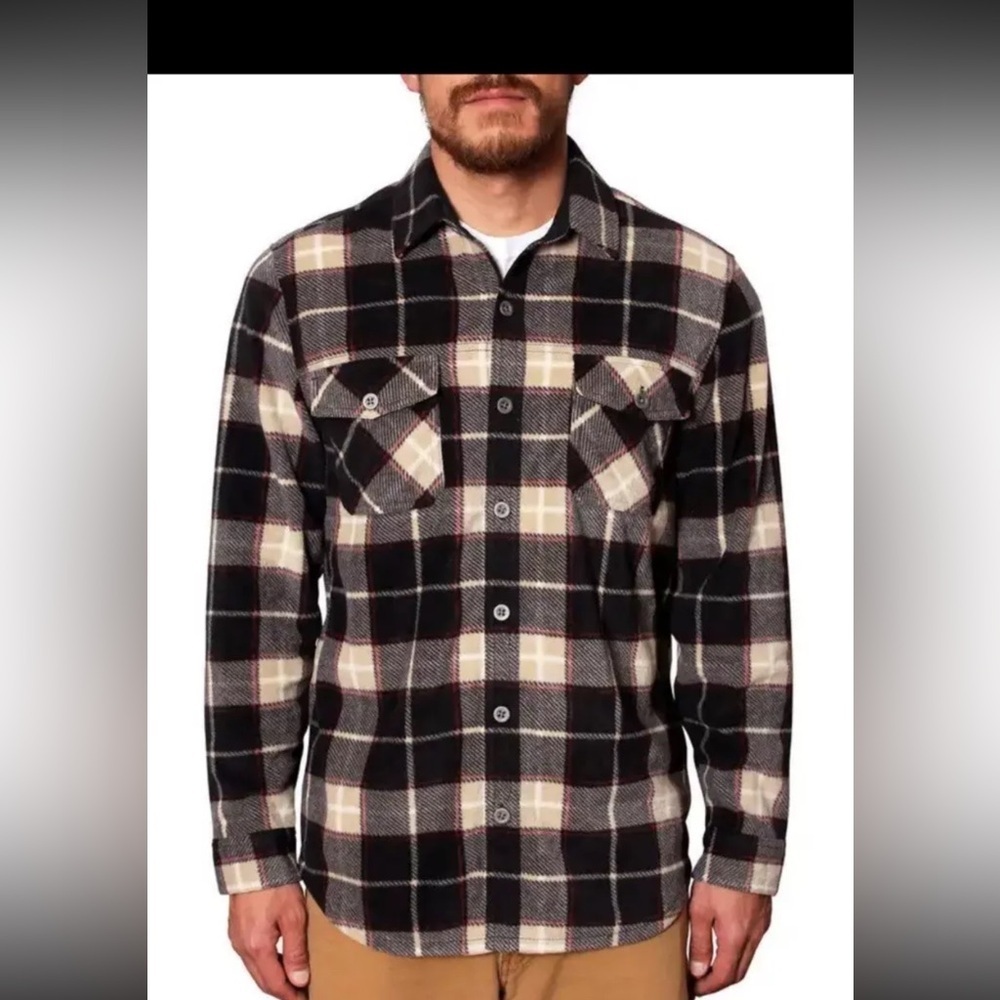 Freedom foundry men’s lightweight plush plaid fleece shirt